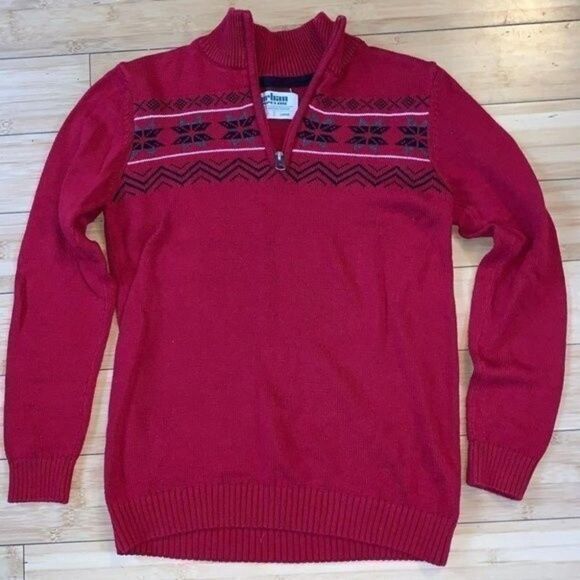 Urban Pipeline Boys size Large red holiday sweater with snowflakes 226B1 - Picture 1 of 2